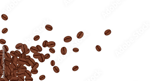 Wallpaper Mural Scattered Brown Coffee Beans Isolated Transparent Background Torontodigital.ca