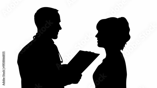 Doctor discussing medical information with patient in professional setting