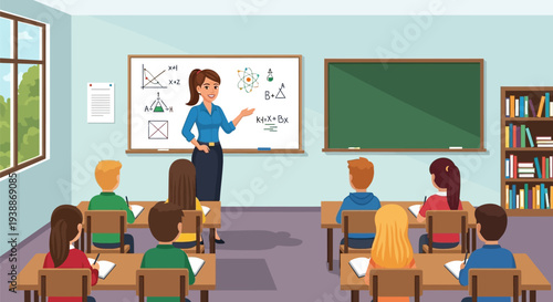 Teacher Educating Students in Classroom Setting.