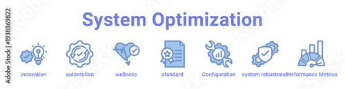 System Optimization Icon Banner and Collection