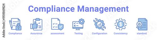 Compliance Management Icon Banner and Collection