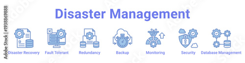 Disaster Management Icon Banner and Collection