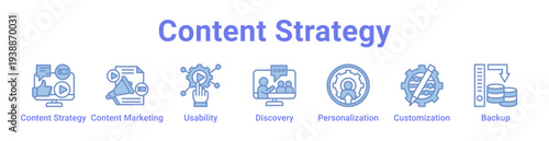 Content Strategy Icon Banner and Collection