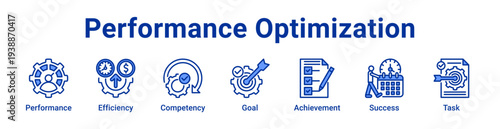 -Performance Optimization Icon Banner and Collection