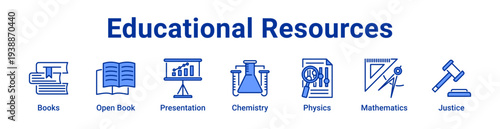 -Educational Resources Icon Banner and Collection