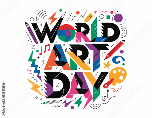 World Art Day Vector, Artistic Expression and Culture Celebration Illustration