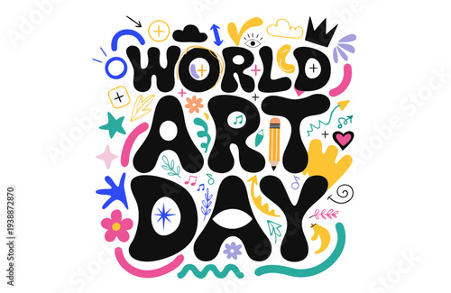 World Art Day Vector, Artistic Expression and Culture Celebration Illustration