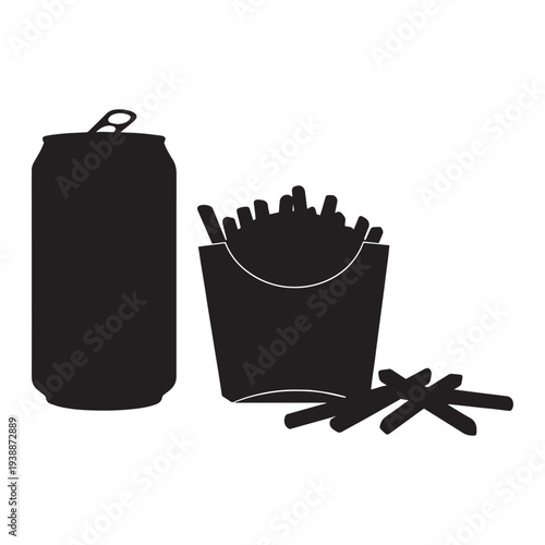 Fast Food Icons Soda Fries Chicken Vector Set