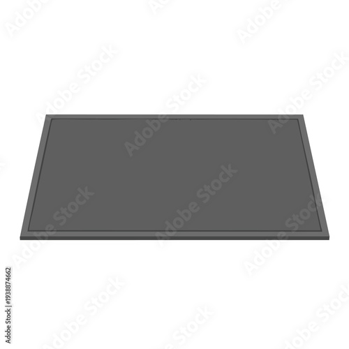 Gray Trapezoidal Rubber Mat on White Background
