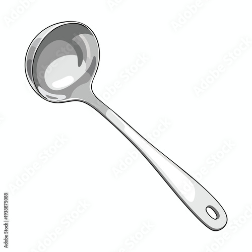 Silver Serving Ladle Illustration