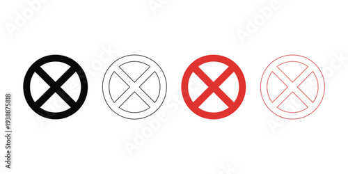 Red Crossed Circle Icons – Prohibited and Restriction Signs