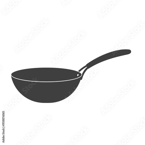 Black Frying Pan with Long Handle.