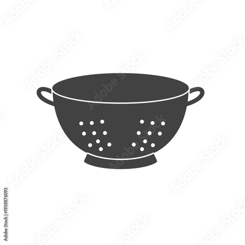 Colander Kitchen Utensil with Handles and Holes.