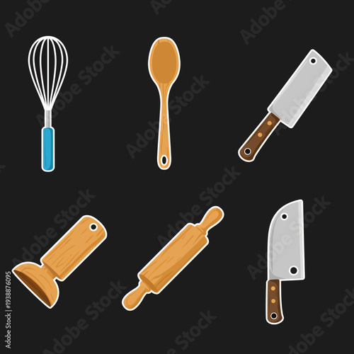 Collection of Kitchen Utensils and Tools.
