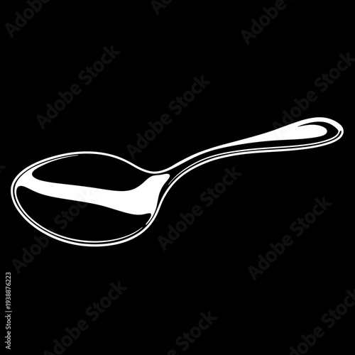 Silver Spoon Isolated on Black Background.