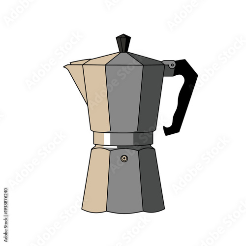 Stovetop Espresso Coffee Maker Illustration.