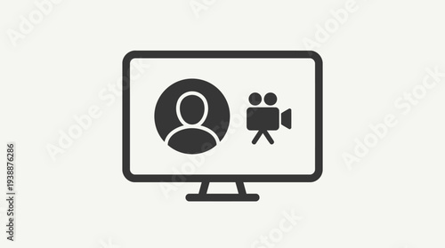 Online Video Call Communication Minimal Icon