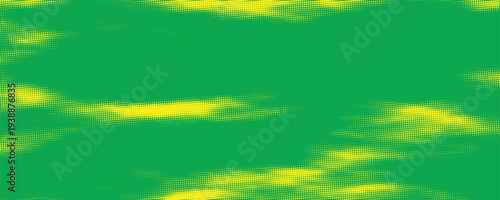 Bright lime green and emerald pop art retro background with halftone dots in comic style, Halftone vector Technology Background
