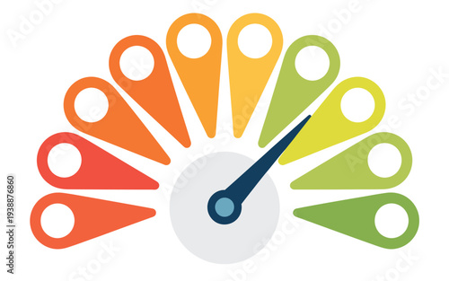 Half Circle Feedback Rating Scale Vector – One to Ten Score Meter