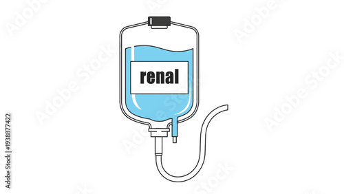 Renal Therapy Intravenous Fluid Bag Icon Representing Dialysis Treatment Healthcare Funding Medical Infrastructure And Hospital Resource Management