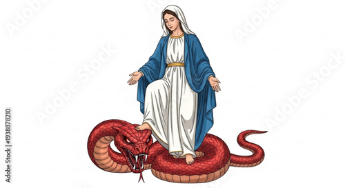 Blessed Mother Mary Crushing the Serpent of Evil