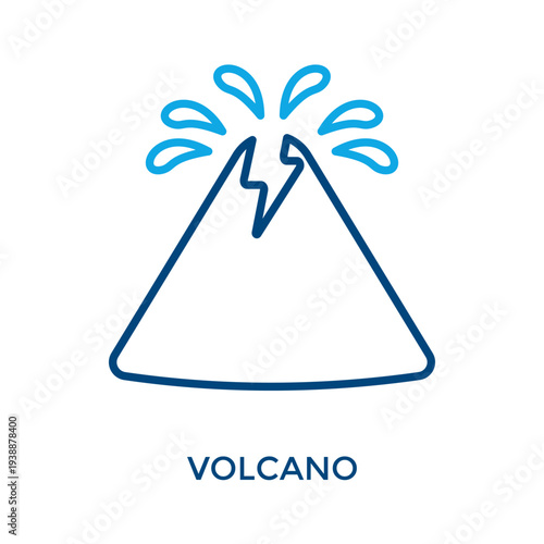 Volcano Icon Outline Color Style. Vector Illustration For Graphic Design