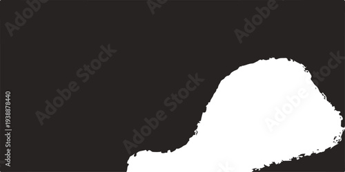 Black and white vector illustration of a black hole silhouette on a torn paper map with the 3d outline of the world and Poland nation shape