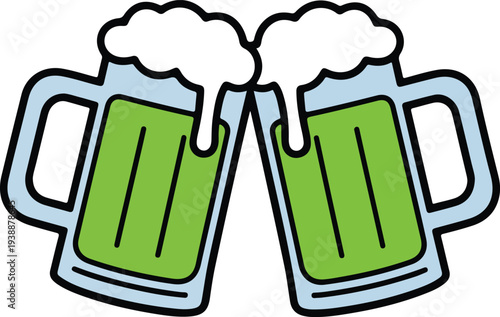 beer, beer mug, beer glass, cheers, beer cheers, clinking glasses, beer toast, beer icon, beer illustration, beer vector, beer mug icon, beer mug illustration, alcohol drink, 