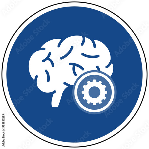 Gehirn Einstellung Künstliche Intelligenz Psychologie und Denkprozess Symbol Vektor Illustration