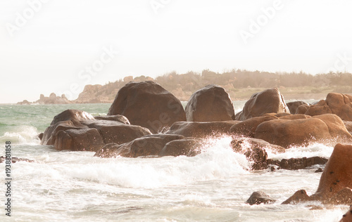 waves on the beach in Vietnam
