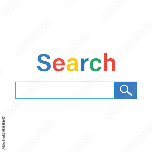 search bar icon with colorful text