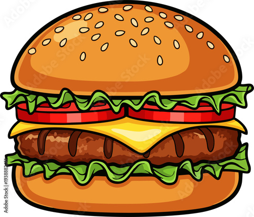 illustration of hamburger on white background