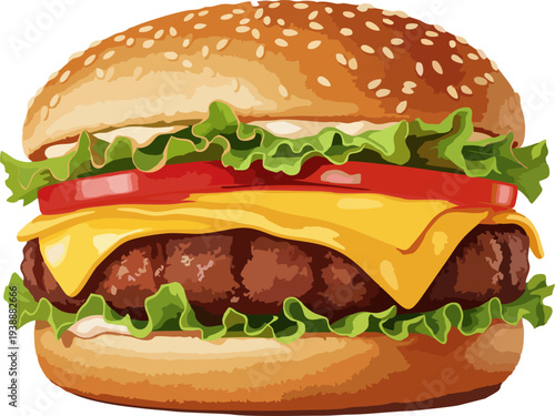 hamburger vector illustration on white background