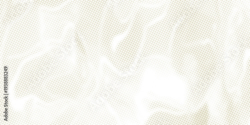 Dotted beige halftone background. Light cream pixelated paper texture. Retro craft brown wallpaper. Grunge grainy gradient overlay. Weathered dirty canvas material backdrop. Vector sackcloth texture