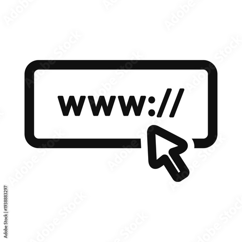 website url address icon with mouse pointer