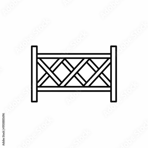 Simple Line Icon of a Metal Barrier or Fence