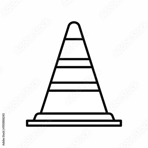 Black And White Outline Of A Traffic Cone