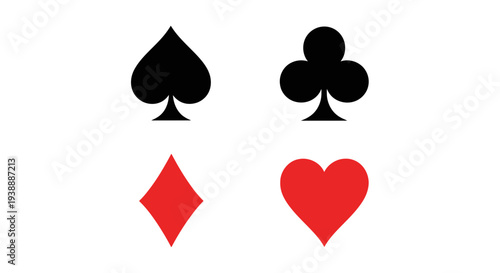 Playing card suit symbols set spade club diamond and heart