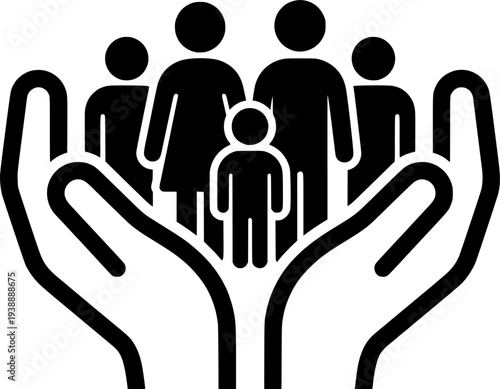 Of Hands Cupping a Group of People, Symbolizing Care and Support

