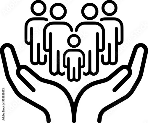 Of Hands Cupping a Group of People, Symbolizing Care and Support
