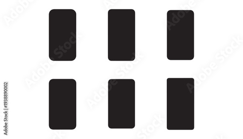 black color phone set of silhouette vector illustration, solid white background