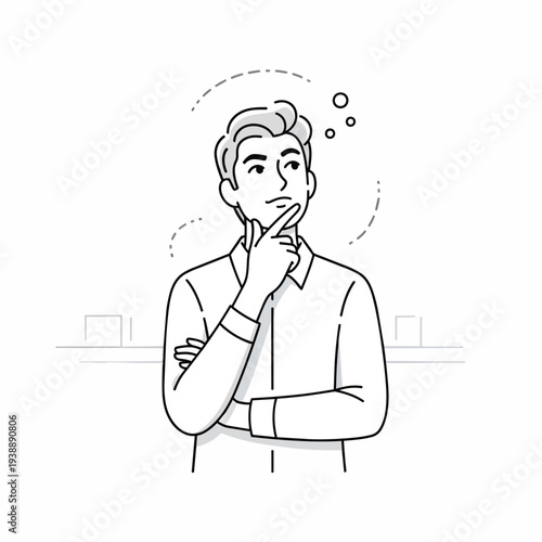 Man Deep In Thought Pondering a Problem