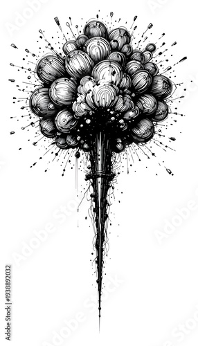 Tangled golden noodles on a white background.