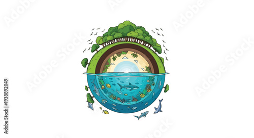 A cheerful girl with raised hands surrounded by colorful fruits and stars