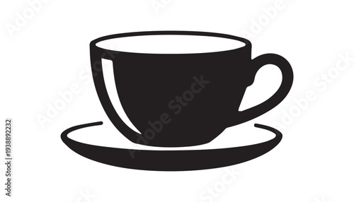 black color cup of silhouette vector illustration, solid white background
