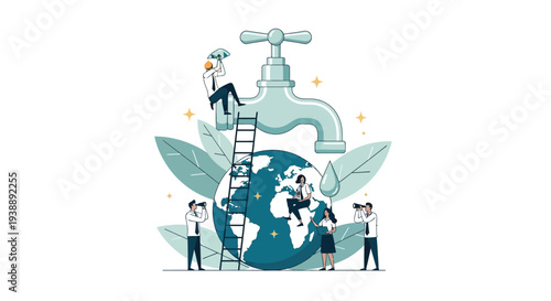 A colorful illustration depicting a cross section of earth s ecosystems