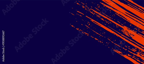 Abstract speed lines style orange color halftone banner design template. Vector illustration.