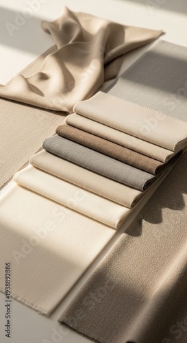 Fabric Swatches in Neutral Tones.