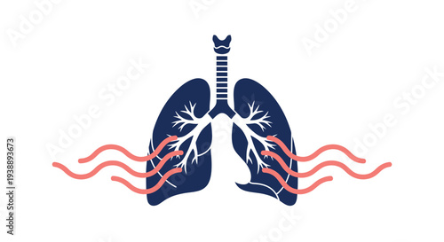 People holding hands around lungs representing respiratory health and community