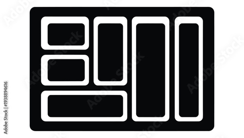 Black and white kitchen drawer organizer storage system for utensils and kitchen tools